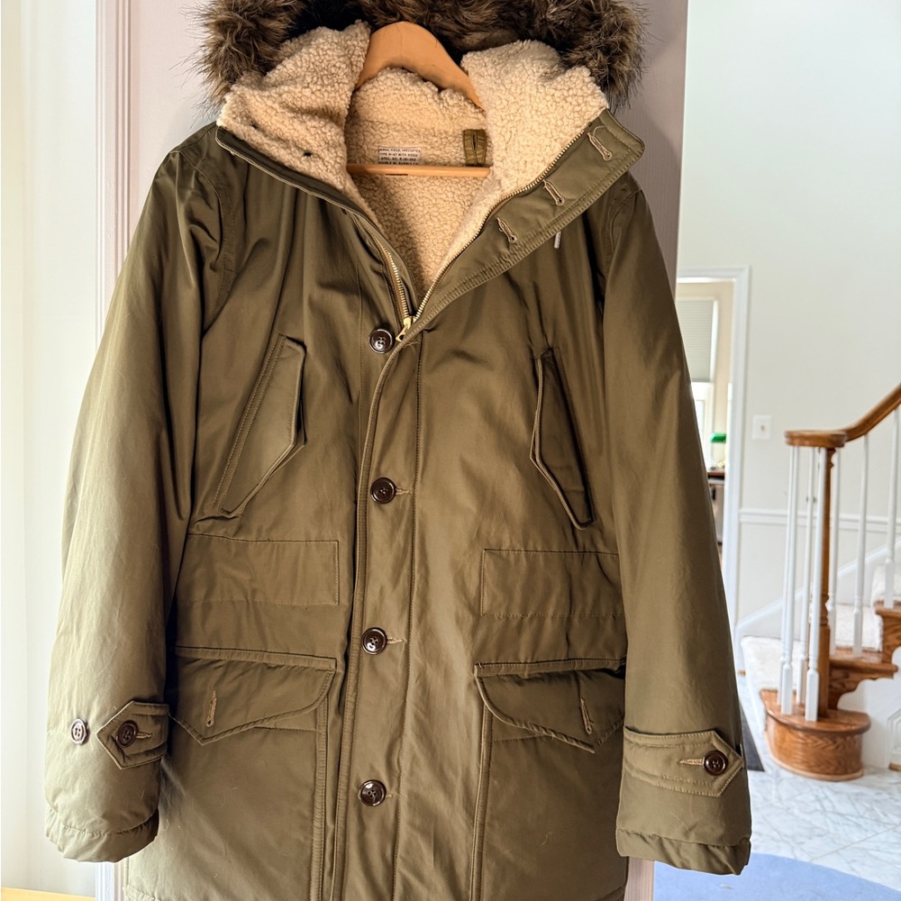 Ralph Lauren RRL Plush-Trimmed Padded Shell Hooded Parka